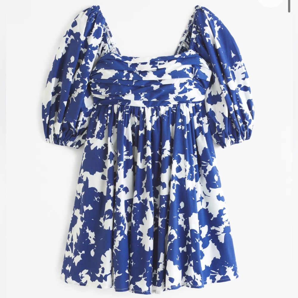 NWT  A&F Emerson Poplin Puff Sleeve Mini Dress